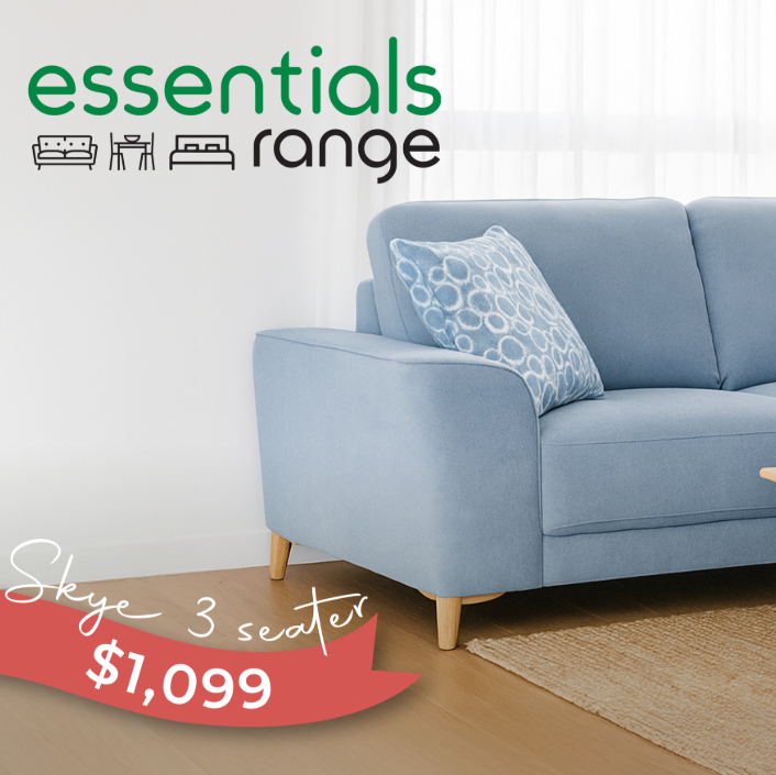 Skye 3 Seater Fabric-Delf