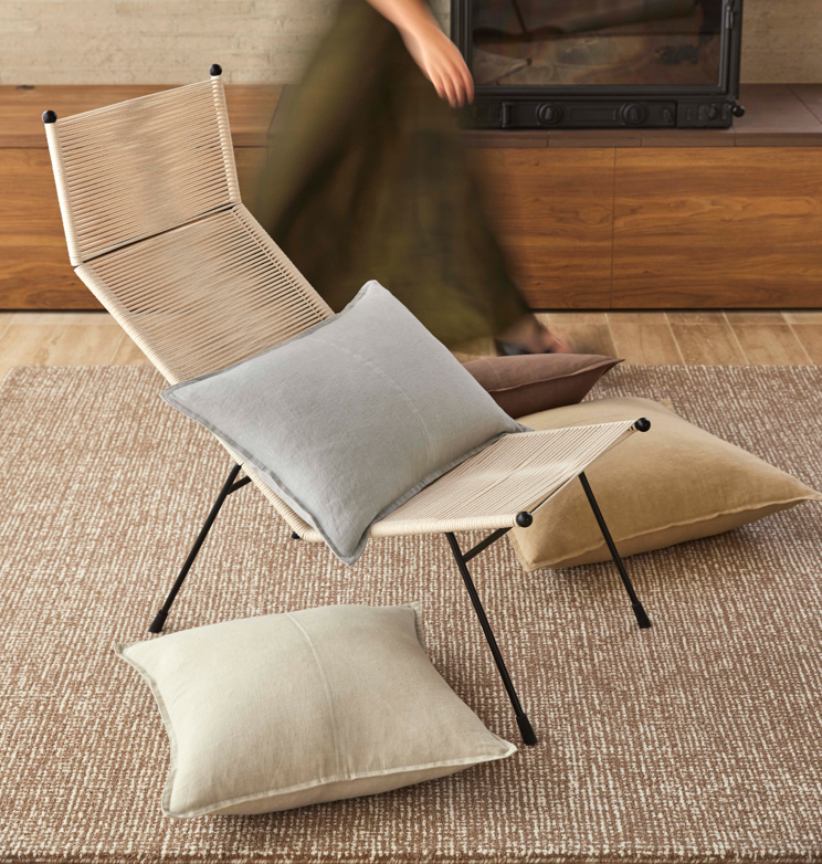 Como Square Linen Cushion 50cm x50cm-Oatmeal