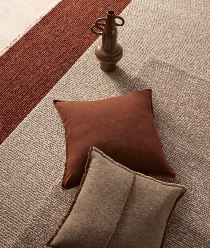 Como Square Linen Cushion 50cm x50cm-Henna