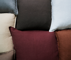 Como Square Linen Cushion 50cm x50cm-Garnet