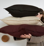 Como European Linen Cushion 60cm x 60cm-Garnet