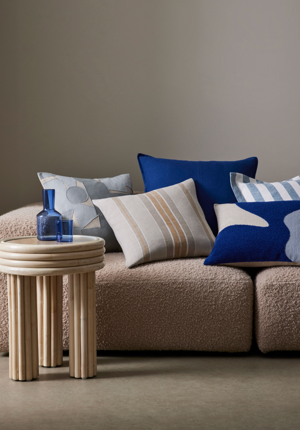 Como Square Linen Cushion 50cm x50cm-Cobalt