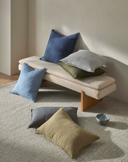 Como Square Linen Cushion 50cm x50cm-Atlantic