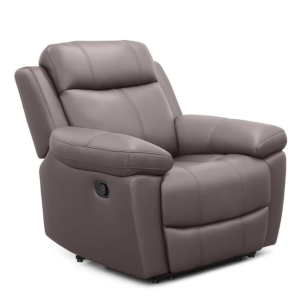 Seattle Leather Power Recliner-Dark Brown