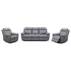 Seattle 3 Piece Leather Manual Recliner Suite–3 Seater Recliner Sofa + 2 Recliners