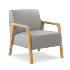 Stanford Leather Accent Chair-Light Grey