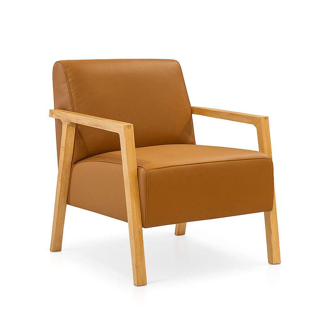 Stanford Leather Accent Chair-Tan