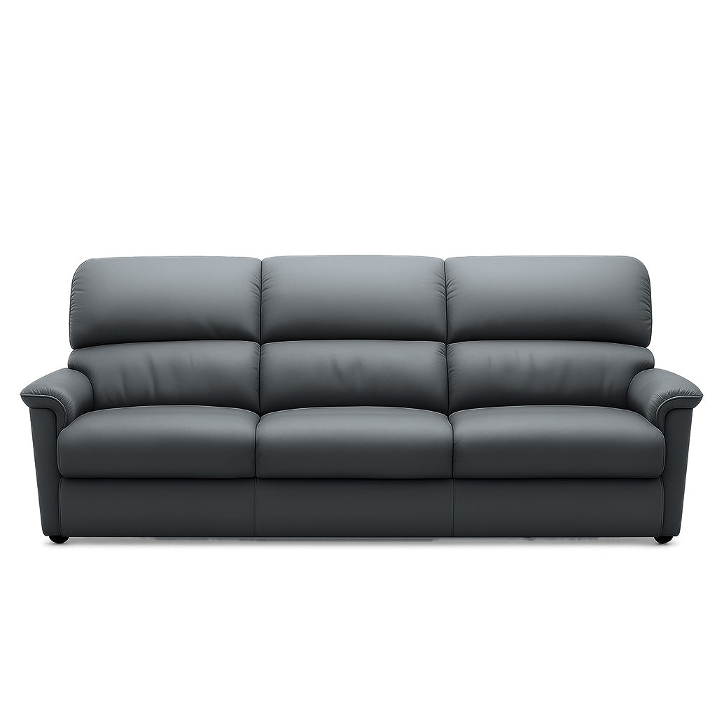 Lazboy Stanley 3 Seater Leather Sofa-Storm