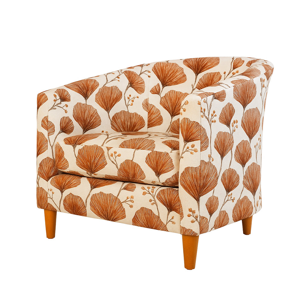 Stella Fabric Tub Chair-Terracotta