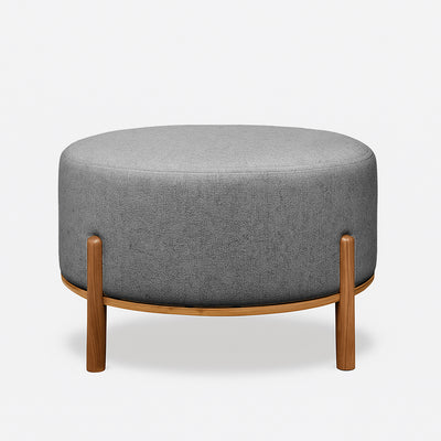 Stoltz Round Ottoman-Silver