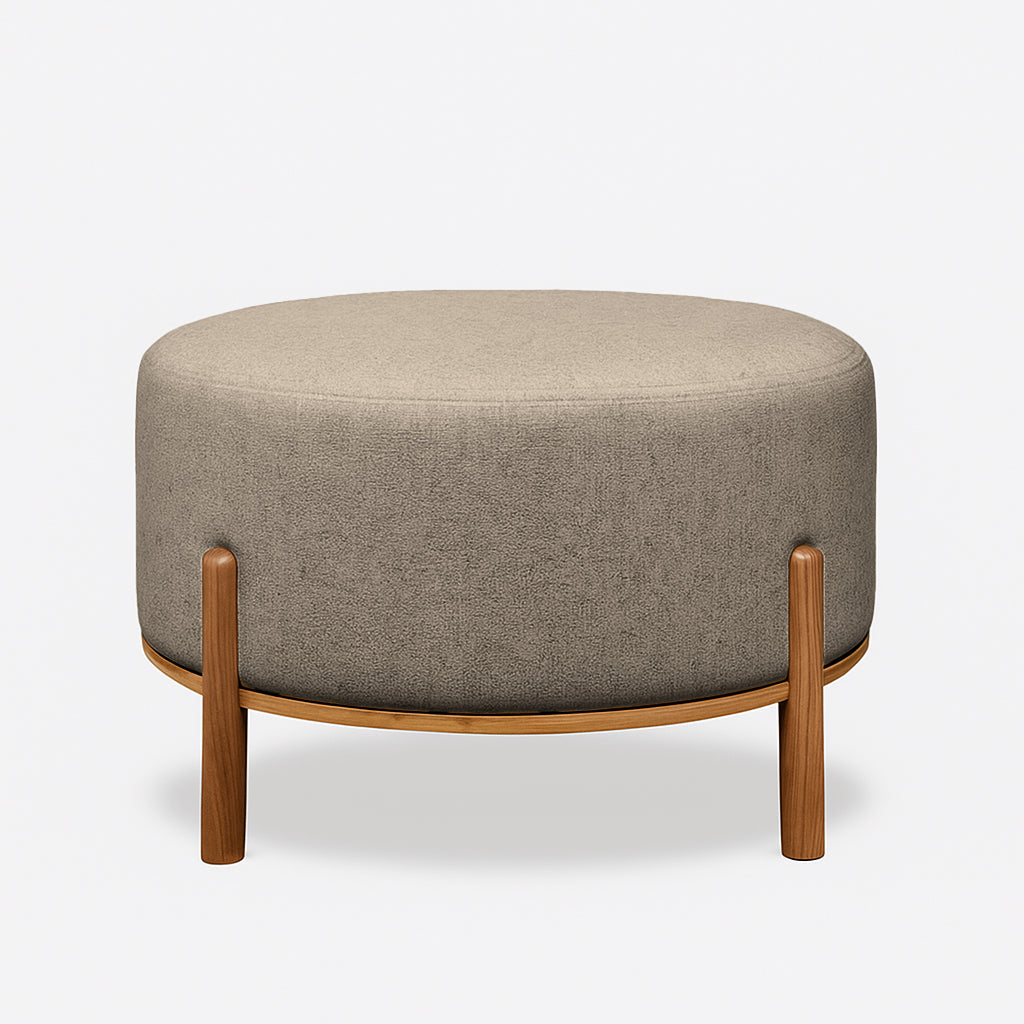 Stoltz Round Ottoman-Wheat