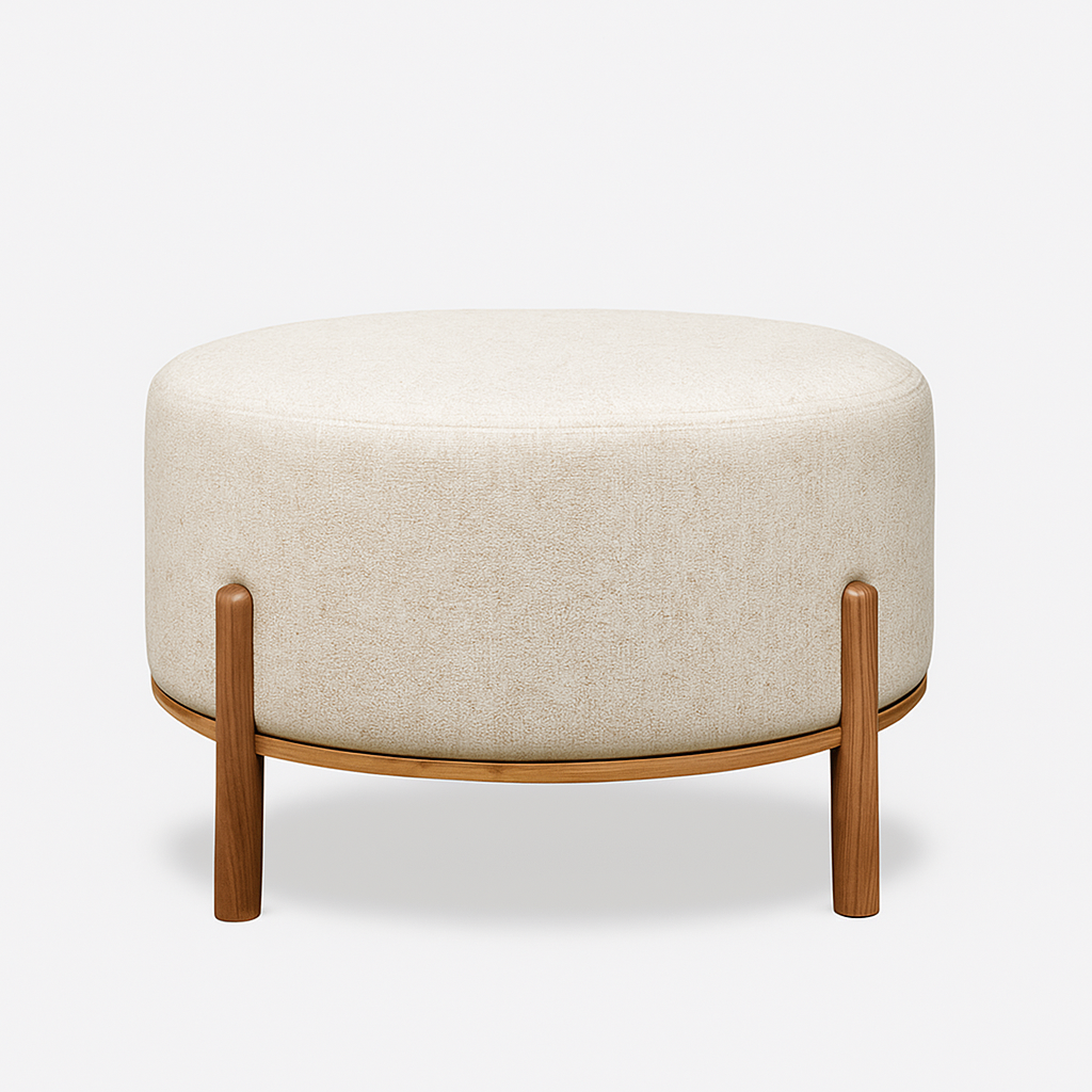 Stoltz Round Ottoman-Linen