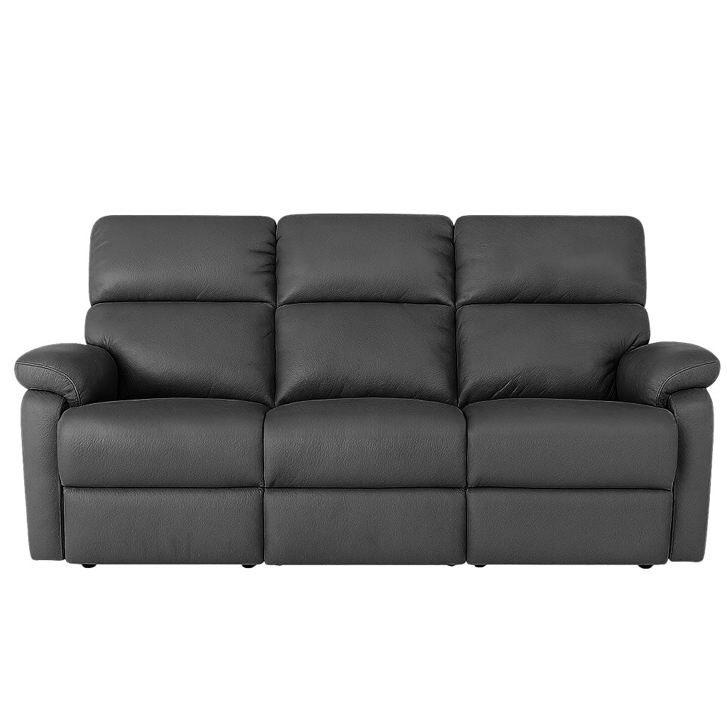 Lazboy Summit 3 Seater Leather Sofa-Black