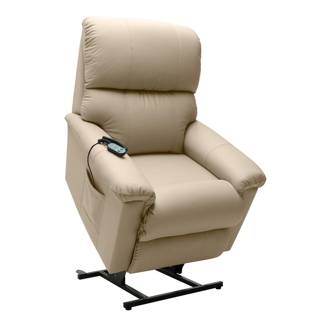 Lazboy Summit Leather Bronze Power Lift Chair-Mushroom