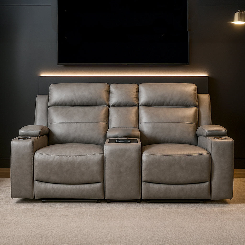 Taycan 2 Seater Fabric Power Recliner-Anchor