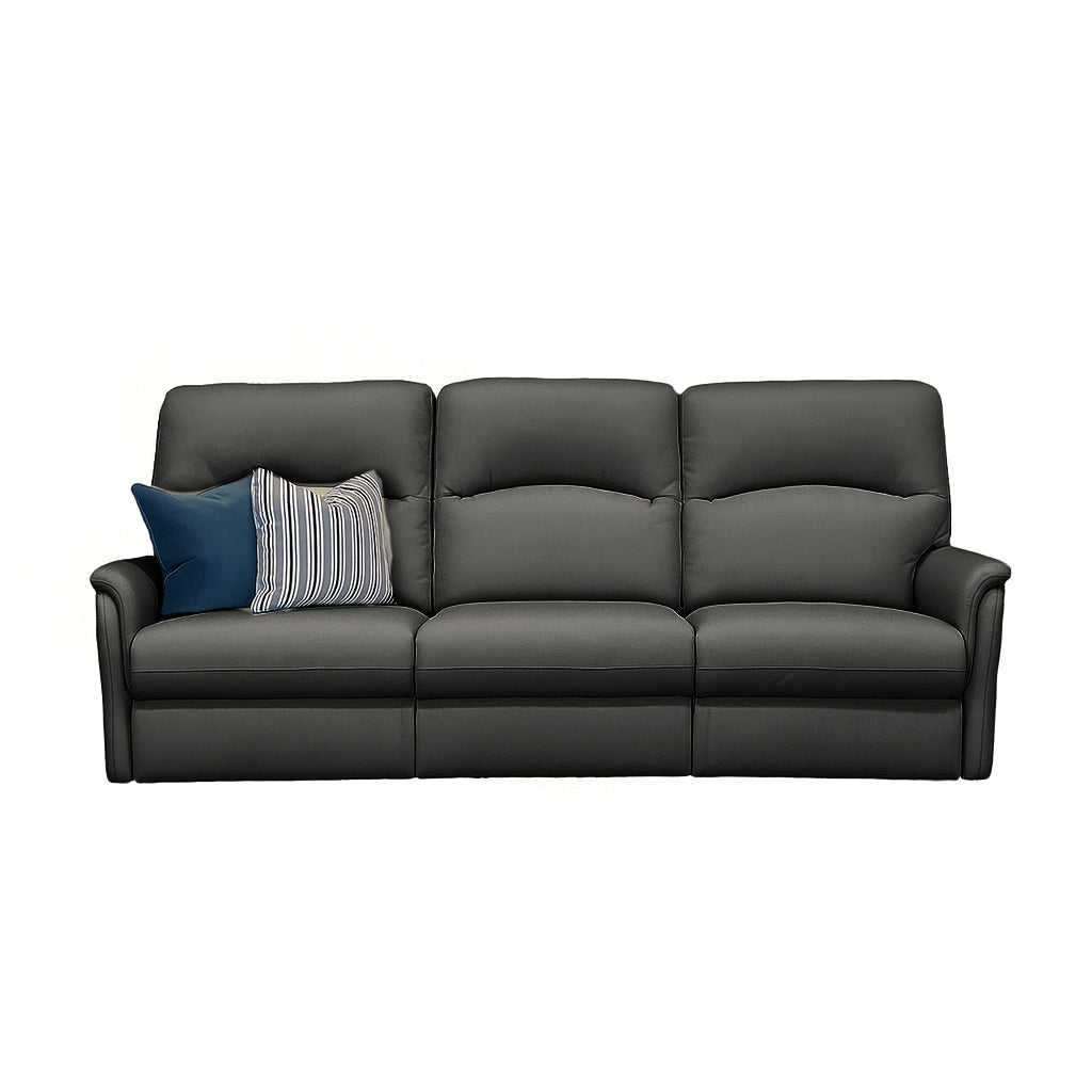Temora 3 Seater Leather Sofa-Shale