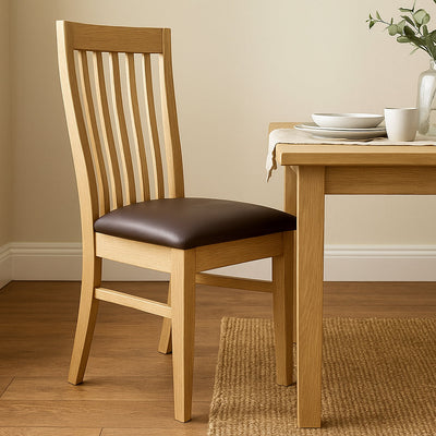 Tuscany Dining Chair-Clear Stain with Coffee Bean Vinyl Seat hover image