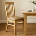 Tuscany Dining Chair-Clear Stain with Paper Bark Vinyl Seat