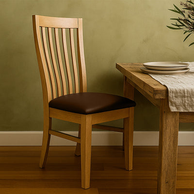 Tuscany Dining Chair-New English Stain with Coffee Bean Vinyl Seat hover image