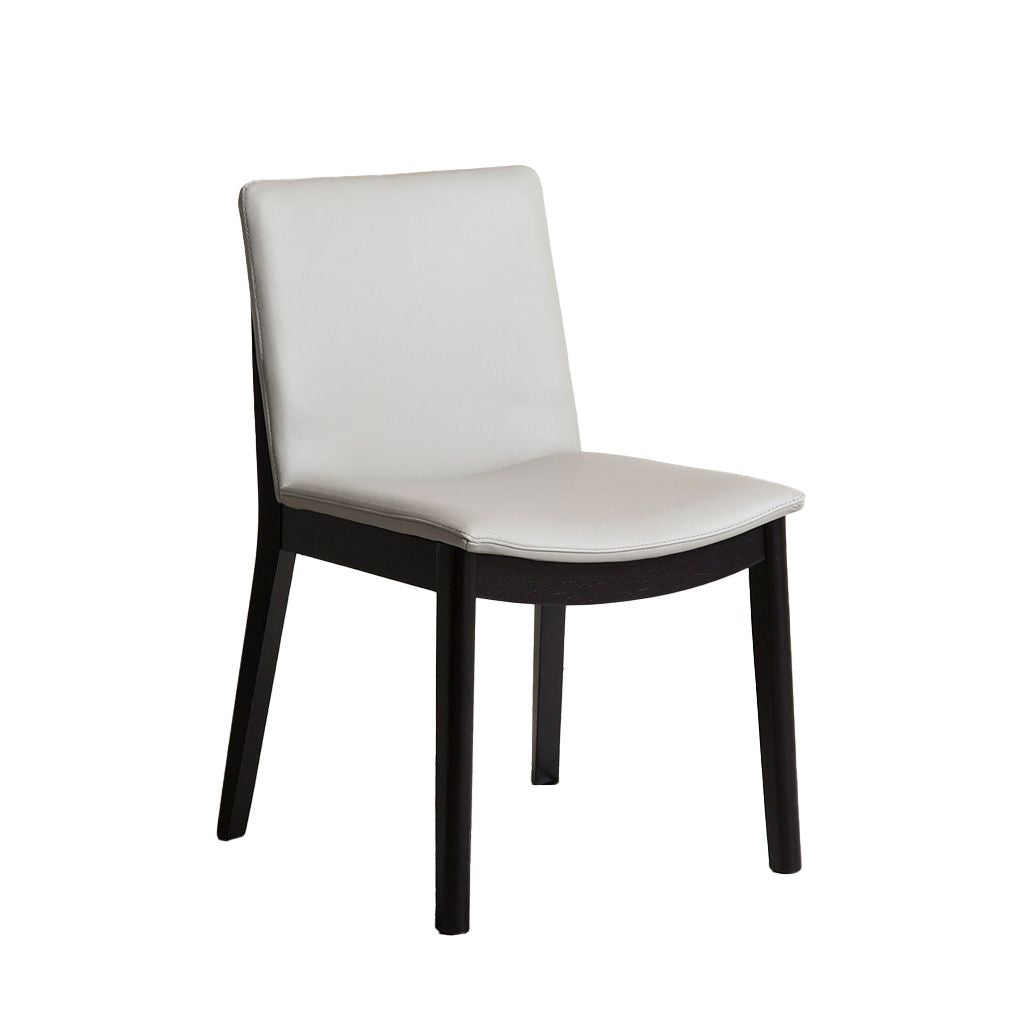 Koda Leather Dining Chair-Pewter Leather with Black Base