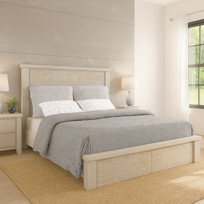 Valencia King Bed With Storage-Brushed White hover image