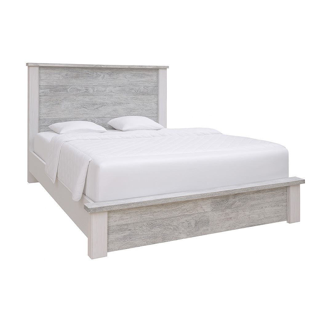 Valencia King Bed With Storage-Brushed White