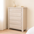 Valencia 5 Drawer Tallboy-Brushed White