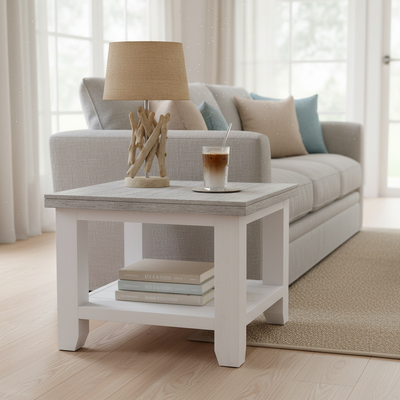 Valencia Lamp Table-Brushed White hover image