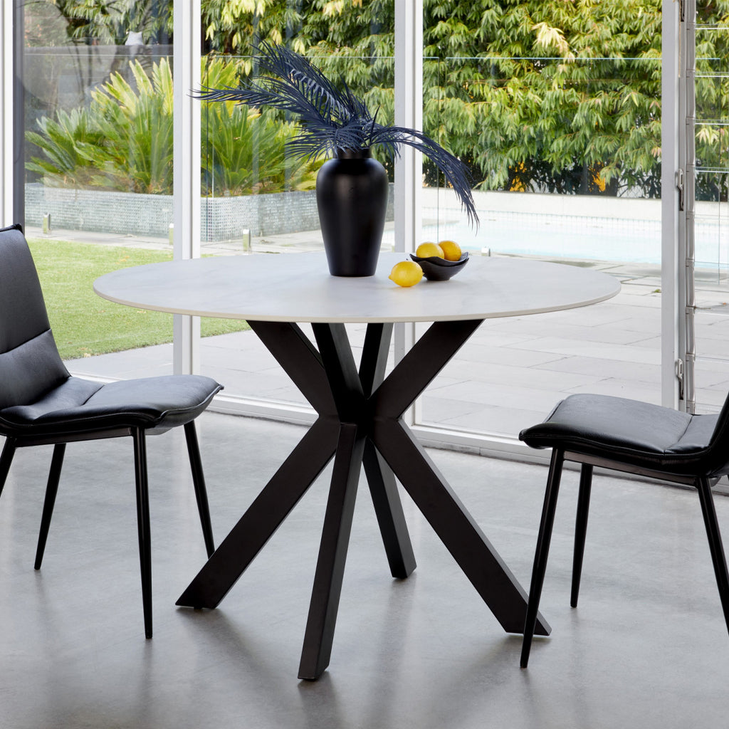 Venice 1200 Dia Round Dining Table-Snow White