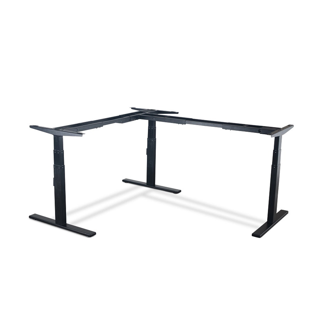 Vertilift Fixed Desk Frame 3 Legs (corner)-Black