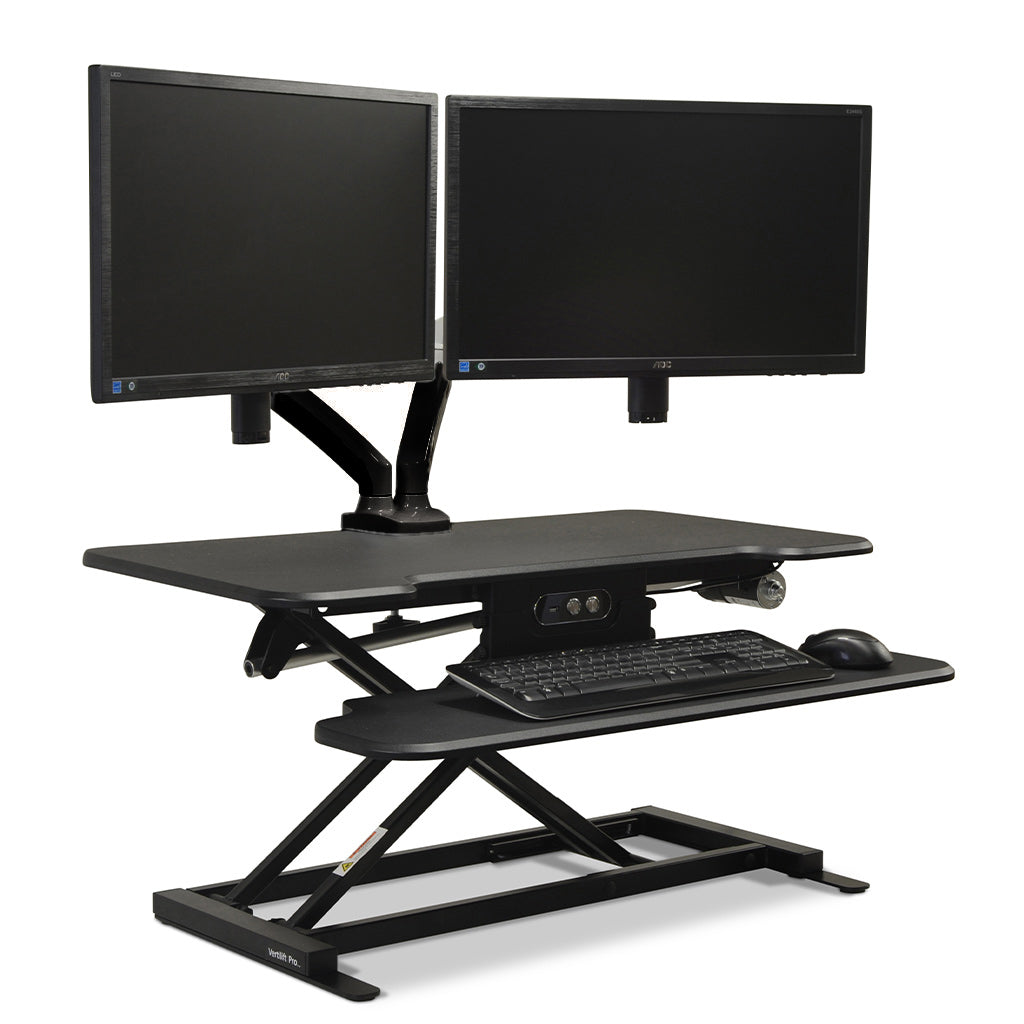Vertilift Monitor Arm Dual Arms Black-Black