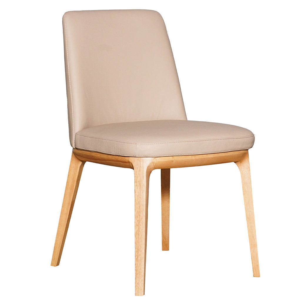 Juno Leather Dining Chair-Natural with Clay Leather