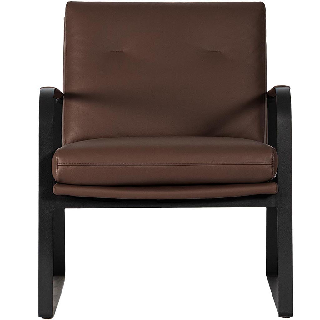 Lucas Leather Accent Chair-Chocolate