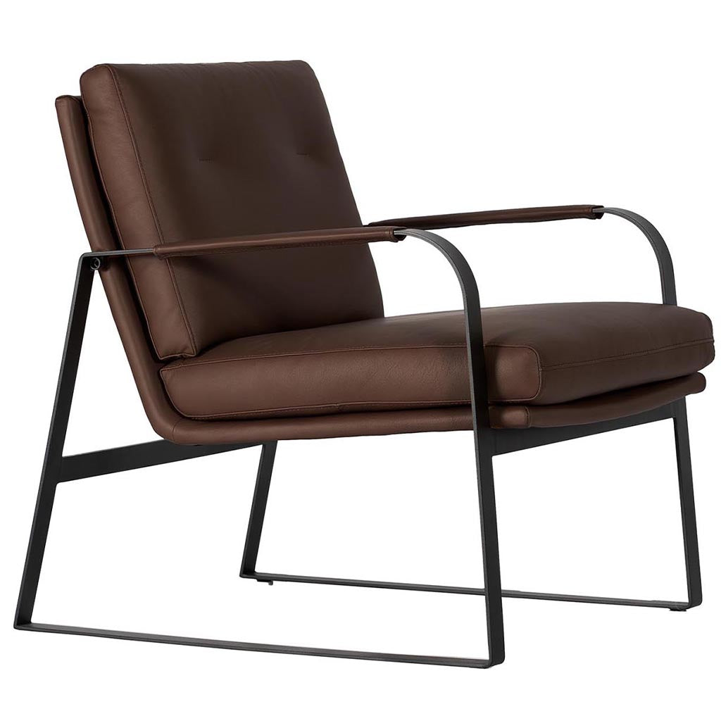 Lucas Leather Accent Chair-Chocolate