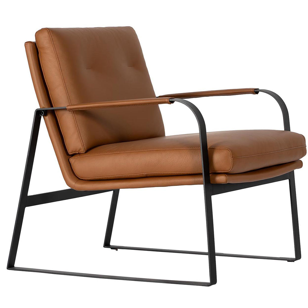 Lucas Leather Accent Chair-Toffee
