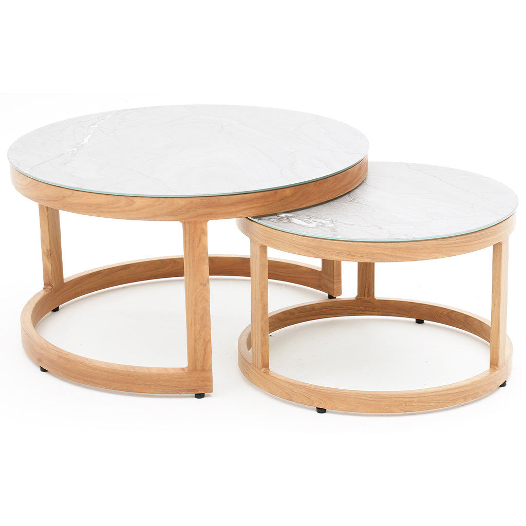 Park Orchard Nested Table 2PC Ceramic Glass