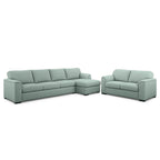 Wallacia 4 Seater Chaise + 2.5 Seater Fabric Sofa Set