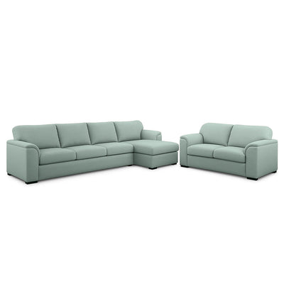Wallacia 4 Seater Chaise + 2.5 Seater Fabric Sofa Set hover image