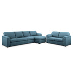 Wallacia 4 Seater Chaise + 2.5 Seater Fabric Sofa Set