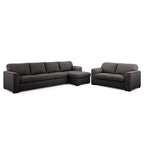Wallacia 4 Seater Chaise + 2.5 Seater Fabric Sofa Set