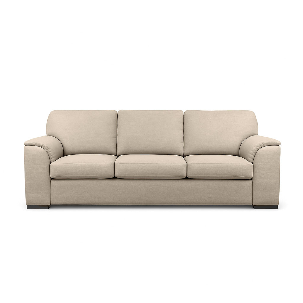 Wallacia 3 Seater Fabric Sofa-Almond