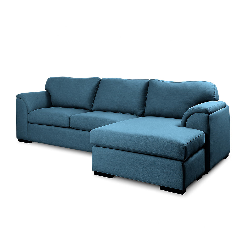 Wallacia 4 Seater Fabric Sofa with Reversible Chaise-Ocean