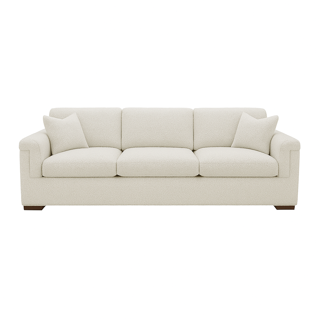 Waverton 3 Seater Fabric Sofa-Snow