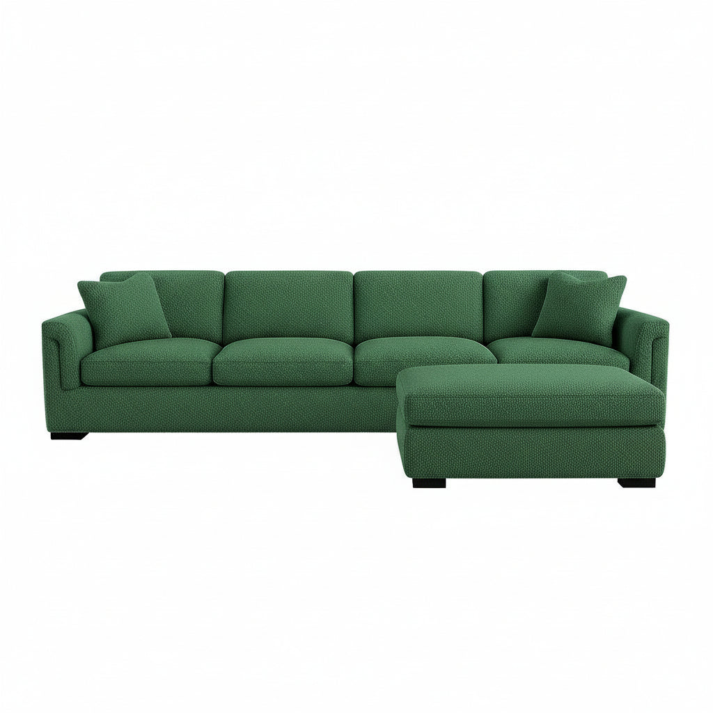 Waverton 4 Seater with Ottoman-Evergreen