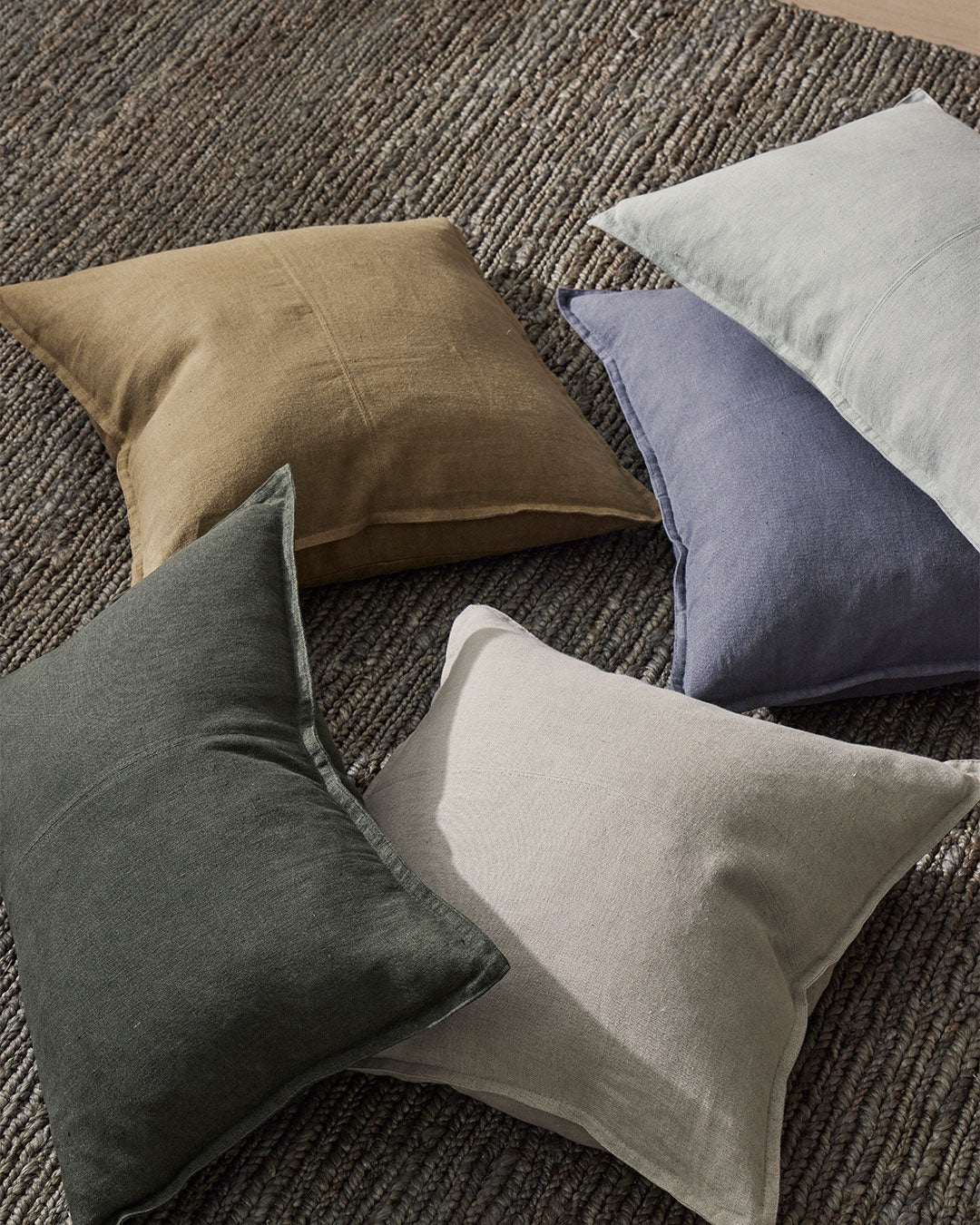 Como Square Linen Cushion 50cm x50cm-Khaki