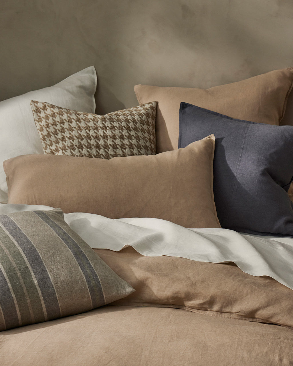 Como Square Linen Cushion 50cm x50cm-Smoke