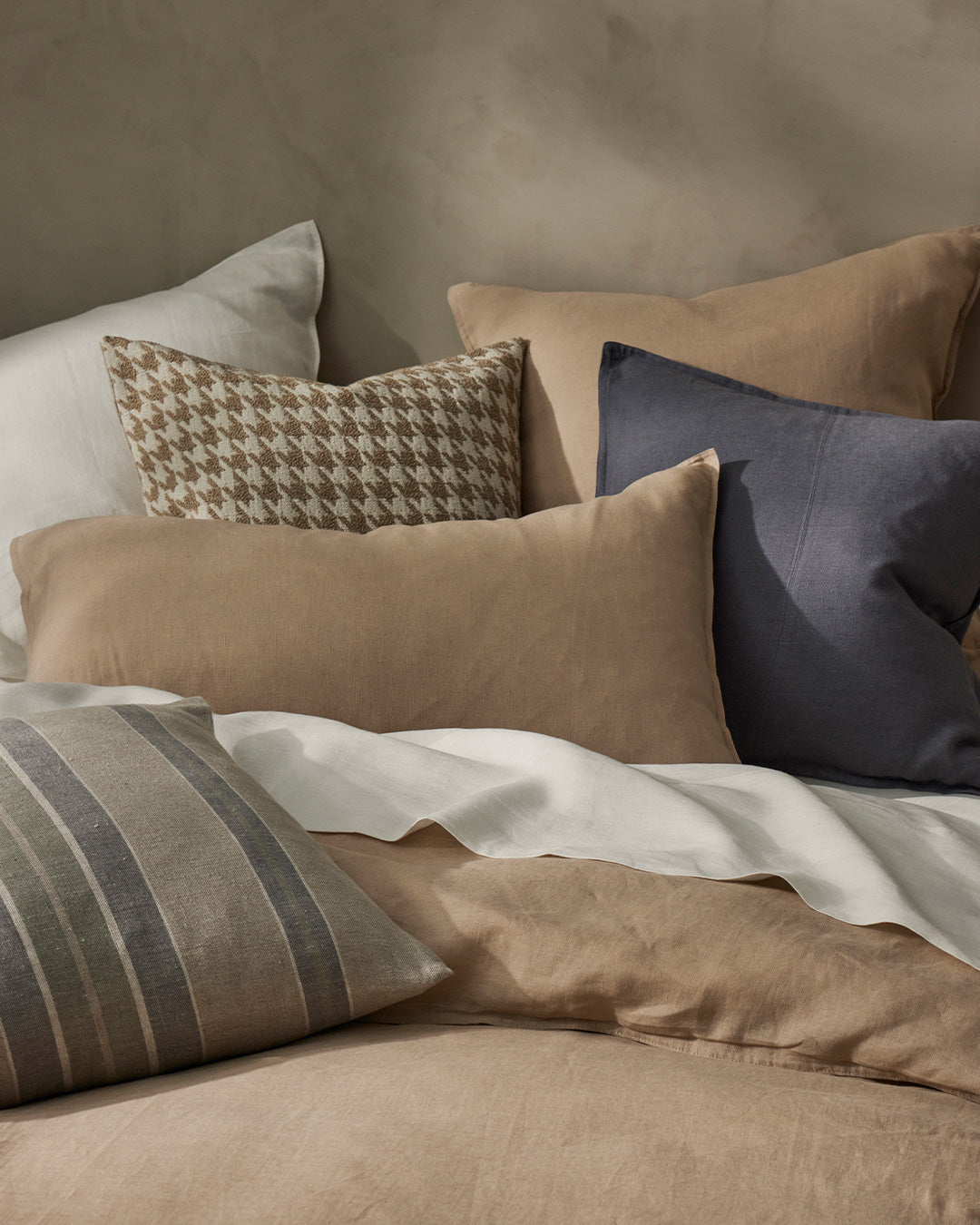 Como Square Linen Cushion 50cm x50cm-Smoke