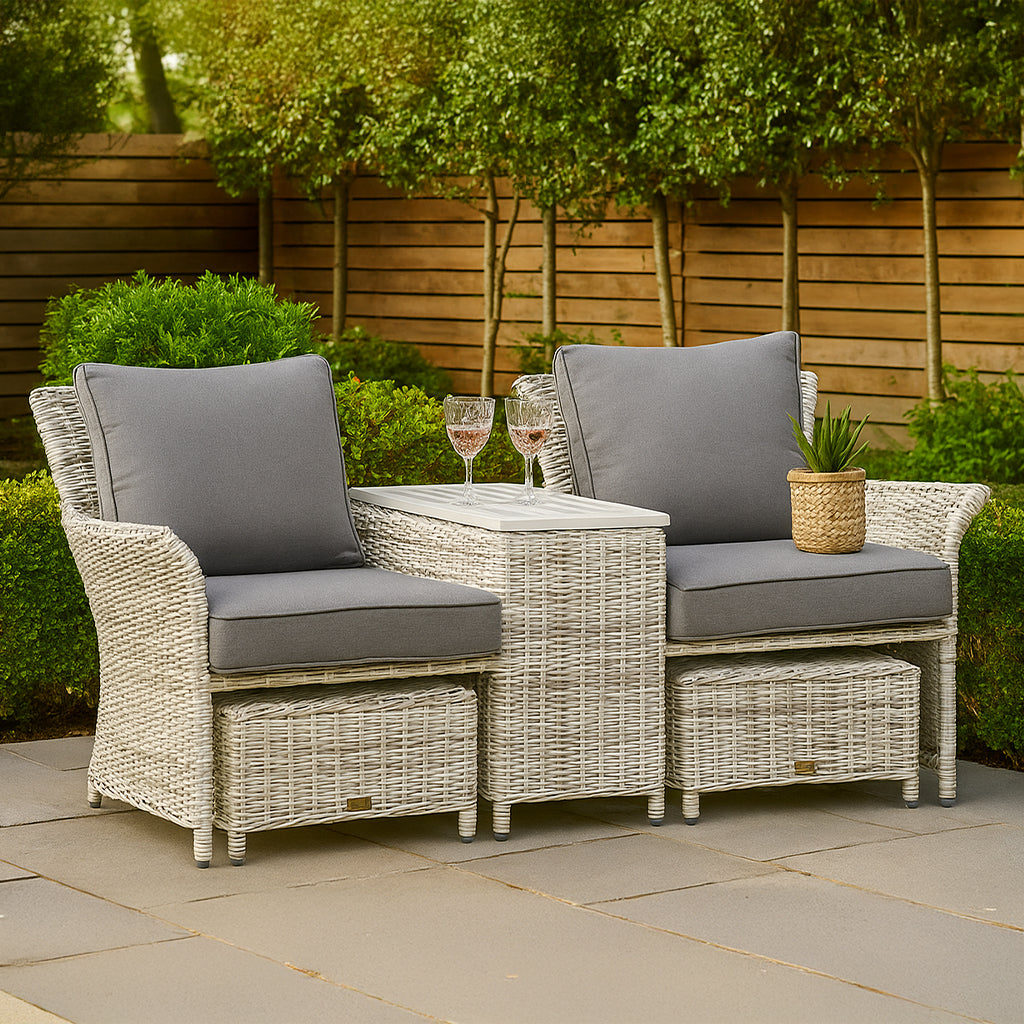 Fremont Jack & Jill Zen White Wicker Grey Cushion