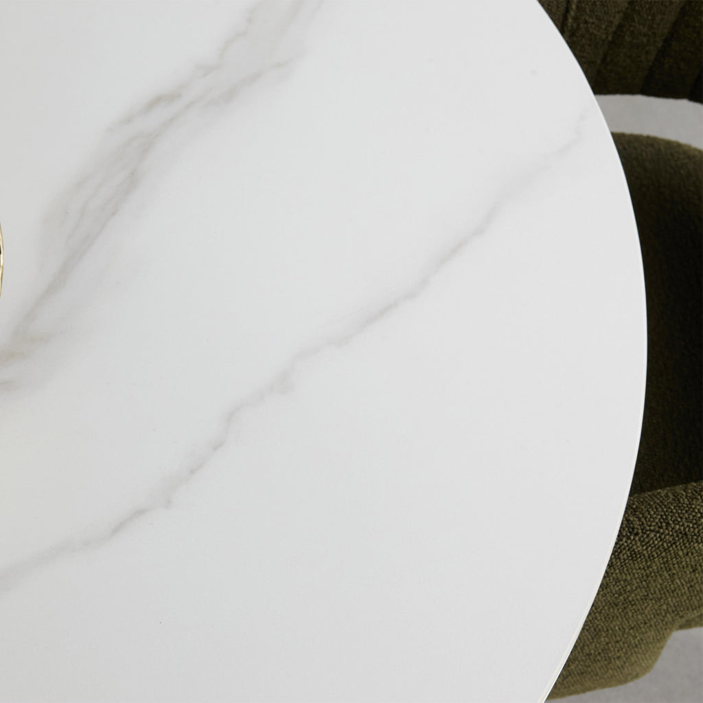 Windsor 1200 Dia Round Dining Table-Snow White