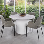Windsor 1200 Dia Round Dining Table-Snow White